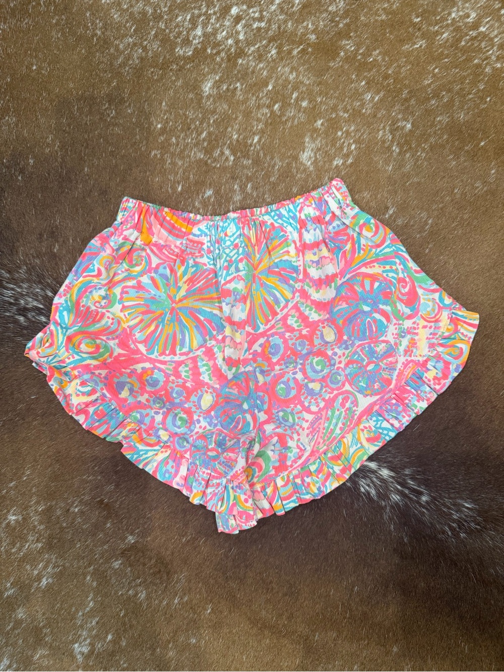 Sew Posh Handmade Girls Shorts Lilly Pulitzer Fabric Size 12